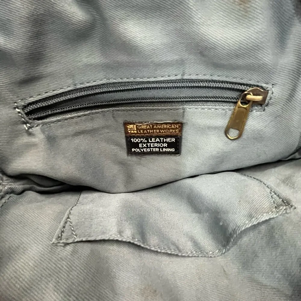 GREAT AMERICAN LEATHER WORKS✨Blue Gray ✨Leather Backpack